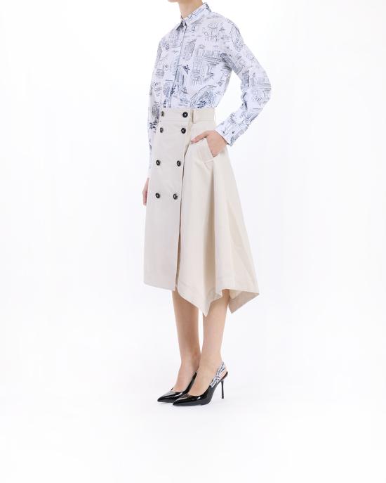 25SS 칼라거펠트 미디 스커트 A2W12007 252 cement CEMENTO - KARL LAGERFELD