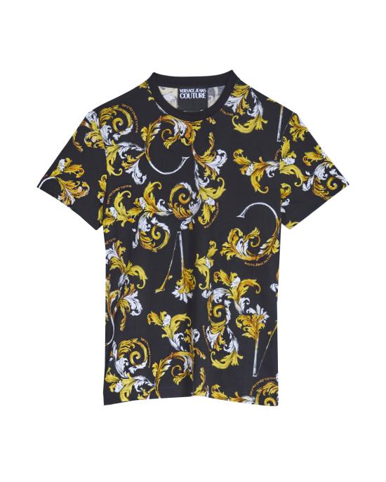 25SS 베르사체 반팔 티셔츠 78GAH6S0 JS458 G89 NERO MULTI