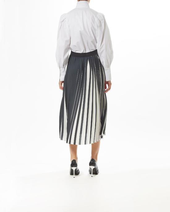 25SS 칼라거펠트 미디 스커트 A1W12026 998 NERO BIANCO - KARL LAGERFELD