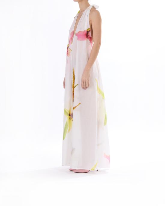 25SS 제니 롱 원피스 78AAO4M3 NS681 003 white BIANCO MULTI - GENNY