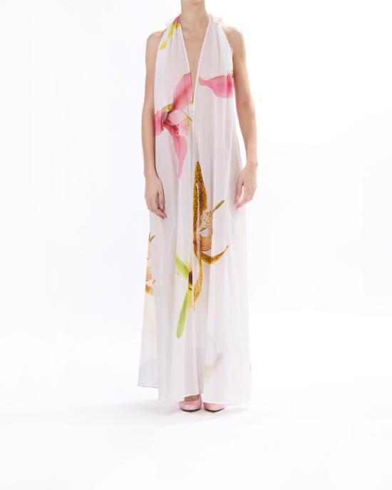 25SS 제니 롱 원피스 78AAO4M3 NS681 003 white BIANCO MULTI - GENNY