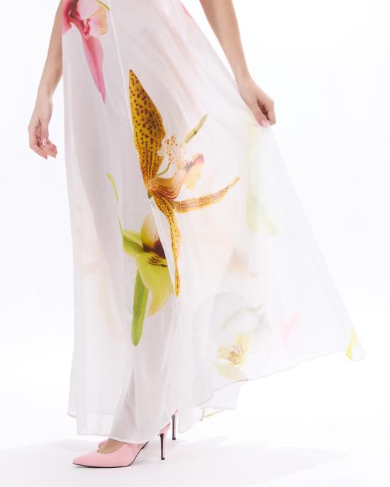 25SS 제니 롱 원피스 78AAO4M3 NS681 003 white BIANCO MULTI - GENNY