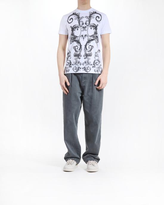 25SS 베르사체 반팔 티셔츠 78GAH6SB JS461 003 white BIANCO NERO - VERSACE