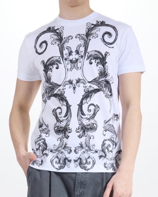 25SS 베르사체 반팔 티셔츠 78GAH6SB JS461 003 white BIANCO NERO - VERSACE