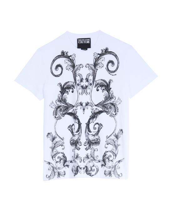 25SS 베르사체 반팔 티셔츠 78GAH6SB JS461 003 white BIANCO NERO