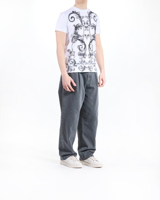 25SS 베르사체 반팔 티셔츠 78GAH6SB JS461 003 white BIANCO NERO - VERSACE