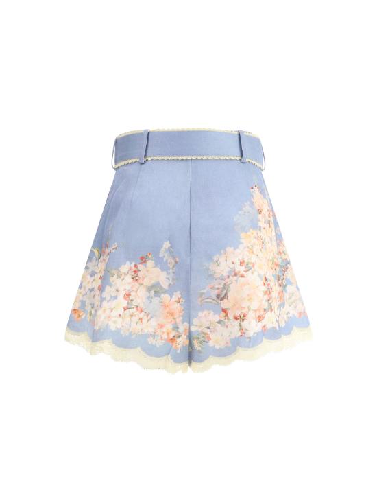 25FW 짐머만 숏팬츠 3558ASS255 TLBLBTFLO LIGHT BLUE - ZIMMERMANN