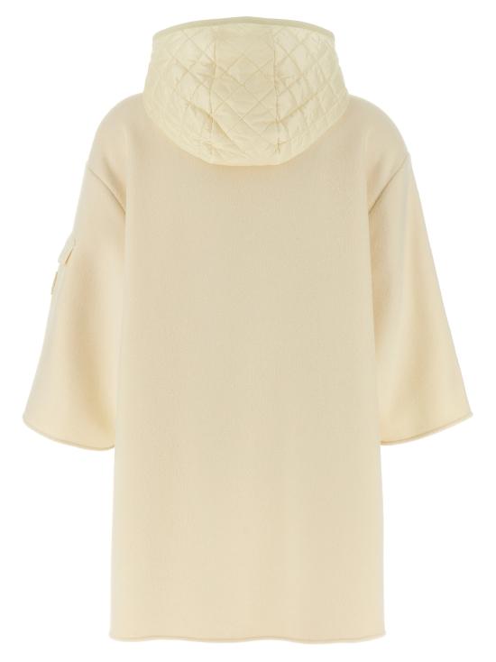 25FW 몽클레어 울 후드 집업 케이프  K20933G00002M7148P11 White - MONCLER