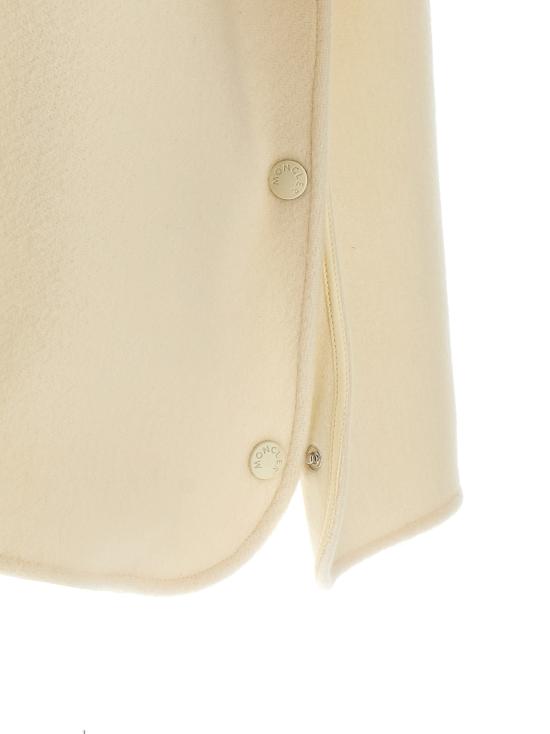 25FW 몽클레어 울 후드 집업 케이프  K20933G00002M7148P11 White - MONCLER