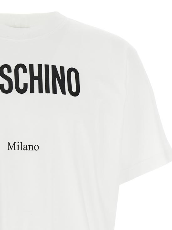 25FW 모스키노 반팔 티셔츠 A071352411001 White Black - MOSCHINO