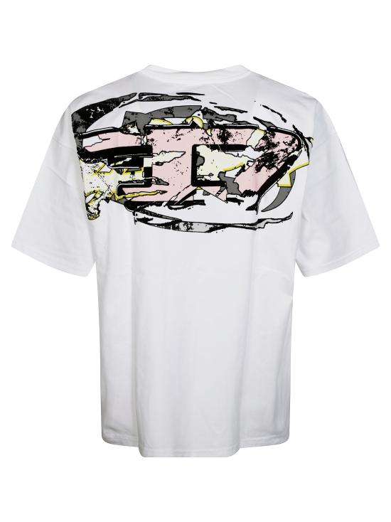 25FW 디젤 반팔 티셔츠 A195520PLAT 100 BIANCO - DIESEL