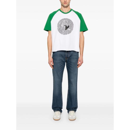 25SS 골든구스 반팔 티셔츠 GMP02165 P001863 12188 WHITE GREEN - GOLDEN GOOSE