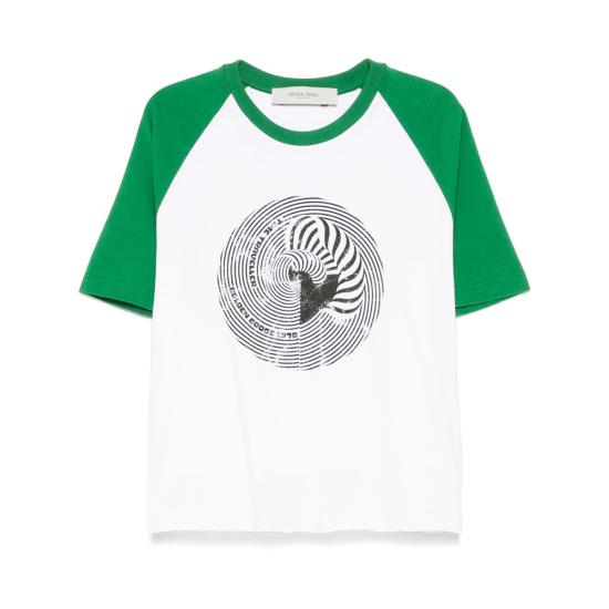 25SS 골든구스 반팔 티셔츠 GMP02165 P001863 12188 WHITE GREEN