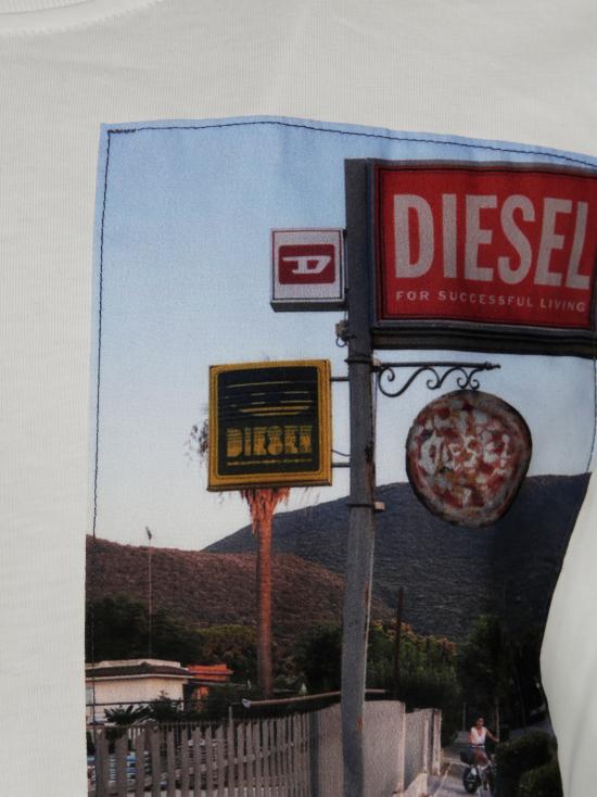 25FW 디젤 반팔 티셔츠 A194670PLAT 141 BIANCO - DIESEL