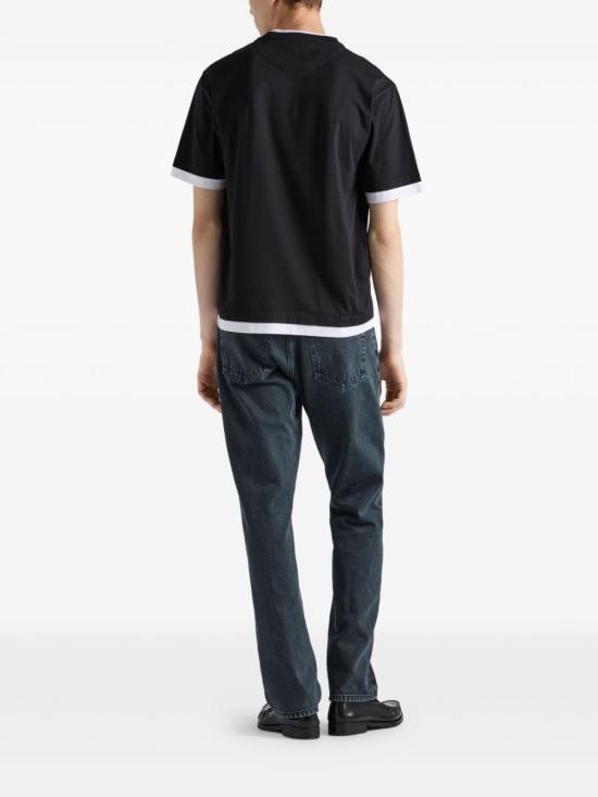 25FW 프라다 반팔 티셔츠 UJN912SWMO11CD F0967 Black - PRADA