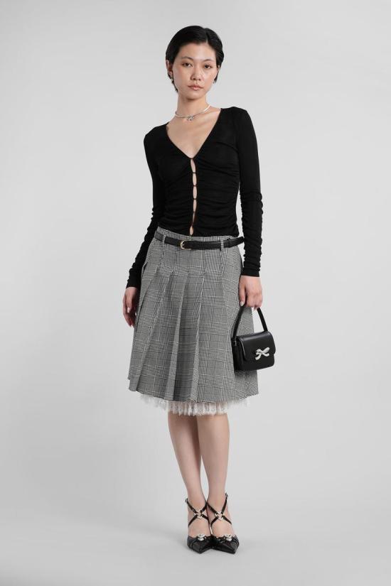 25FW 셀프 포트레이트 반팔 티셔츠 422963 PF25 098T Black - SELF PORTRAIT