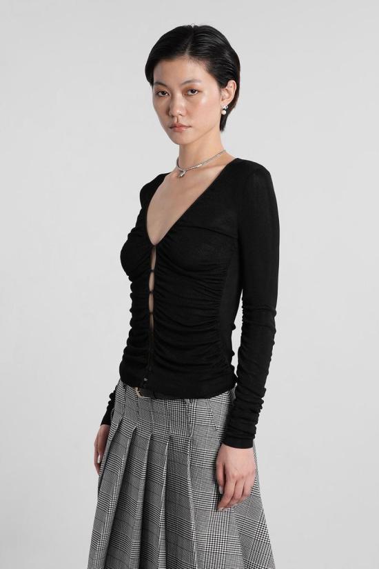 25FW 셀프 포트레이트 반팔 티셔츠 422963 PF25 098T Black - SELF PORTRAIT