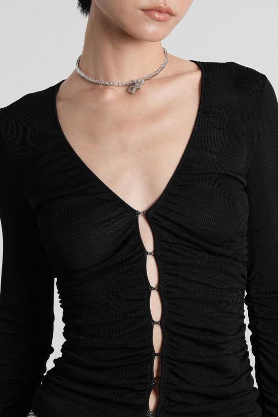 25FW 셀프 포트레이트 반팔 티셔츠 422963 PF25 098T Black - SELF PORTRAIT