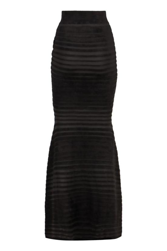  니나리찌 롱 스커트 24AMJU022ML0554 U9000 Black - NINA RICCI