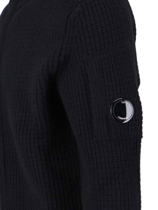 25FW 씨피 컴퍼니 집업 니트 19CMKN131A110149A 999 Black - C.P. COMPANY