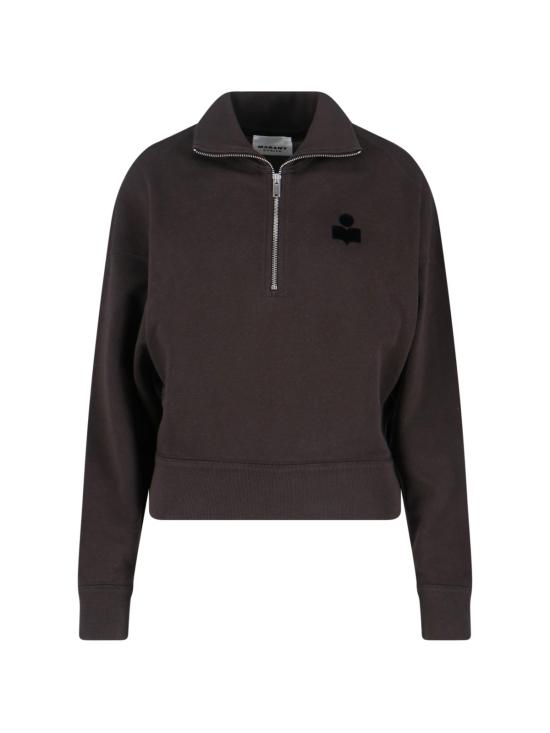 25FW 이자벨마랑에뚜왈 로스 집업 스웨트셔츠 SW0093FA A1M07E 02FK Black