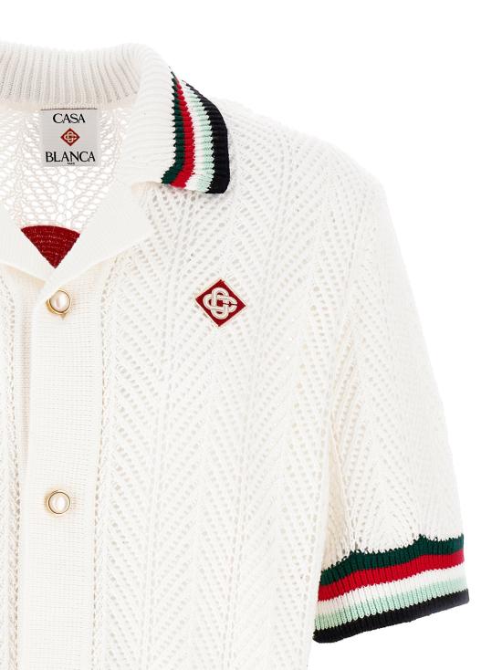 25FW 카사블랑카 반팔 셔츠 MPF25KW99601MONTAGNEONDULEE - CASABLANCA