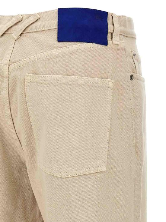  버버리 로고 패치 스트레이트 레그 바지 8101479 Beige - BURBERRY