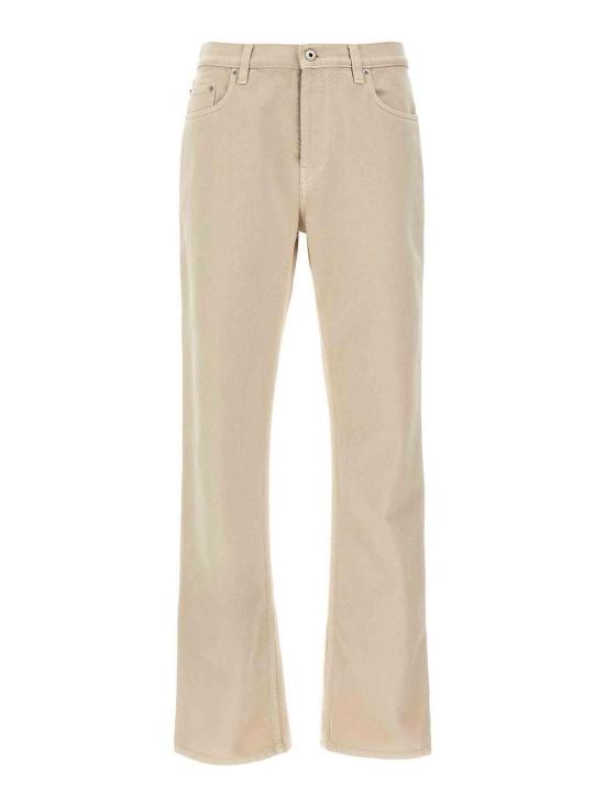  버버리 로고 패치 스트레이트 레그 바지 8101479 Beige