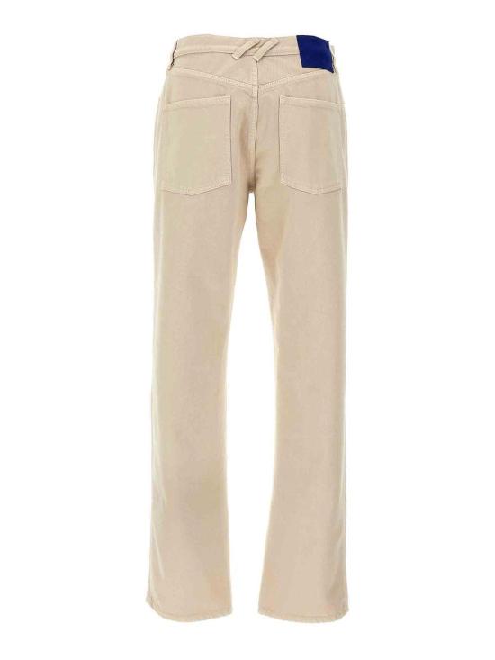  버버리 로고 패치 스트레이트 레그 바지 8101479 Beige - BURBERRY