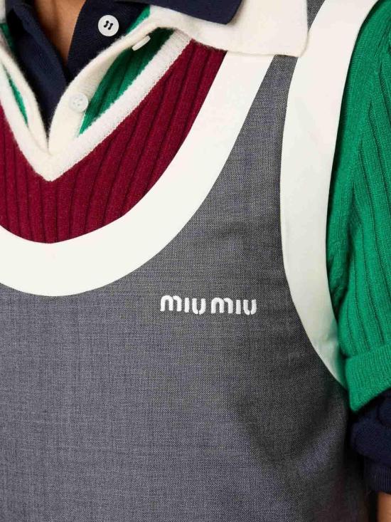  미우미우 미디 원피스 MF5647SOOO11RFF0480 Dark Grey - MIU MIU