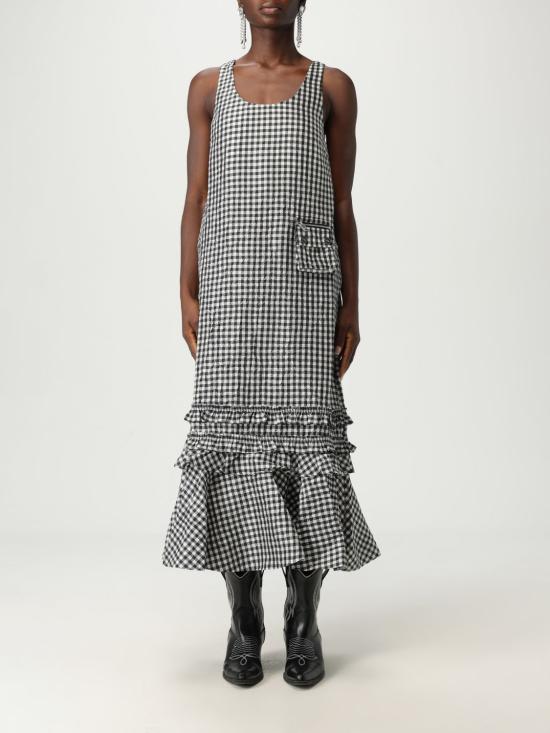 25FW 가니 롱 원피스 W0463 099 Black