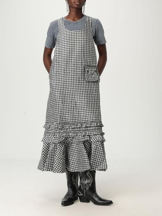 25FW 가니 롱 원피스 W0463 099 Black - GANNI