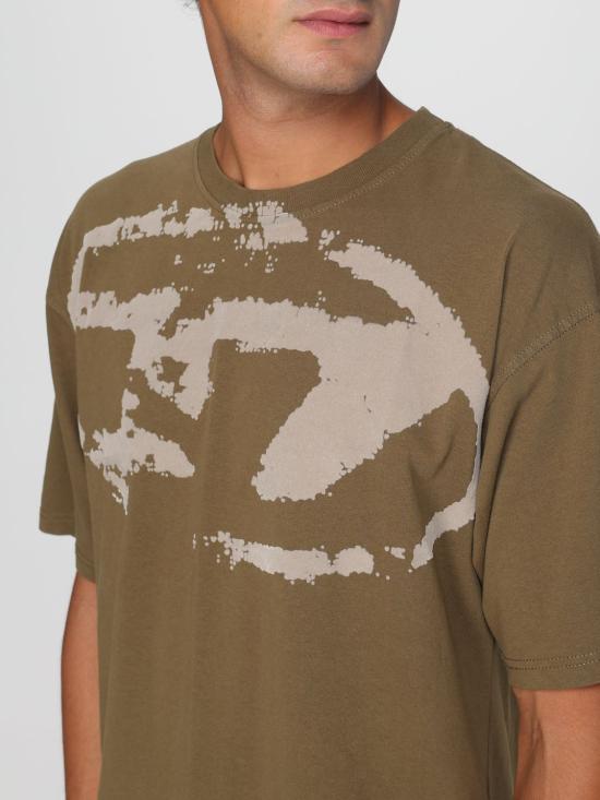 25FW 디젤 반팔 티셔츠 A130490DQAU 5FP Kaki - DIESEL