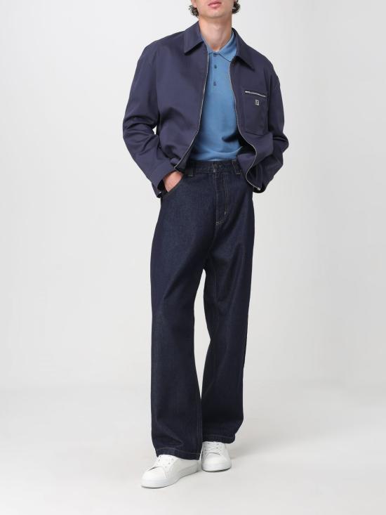 25FW 펜디 FF 메탈 피케 폴로 티셔츠 FY0985AUA5 F0U6K Gnawed Blue - FENDI
