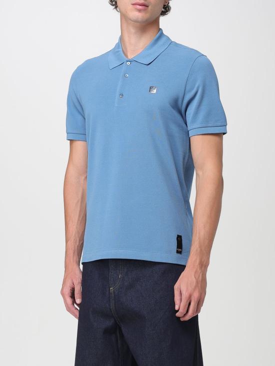 25FW 펜디 FF 메탈 피케 폴로 티셔츠 FY0985AUA5 F0U6K Gnawed Blue - FENDI