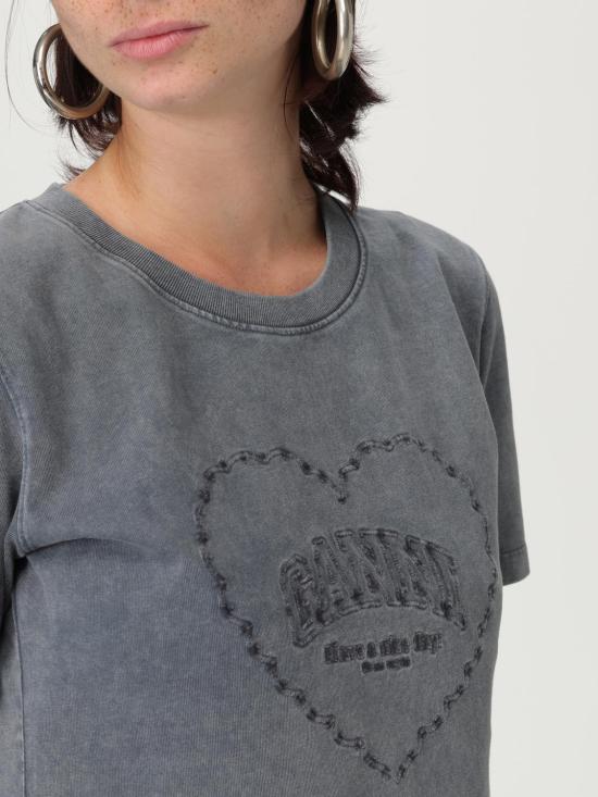 25FW 가니 반팔 티셔츠 T4254 252 Grey - GANNI