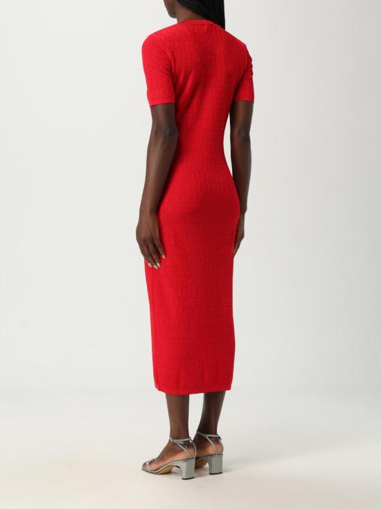 25FW 펜디 미디 원피스 FZDD59AUZR F1SAX Red - FENDI