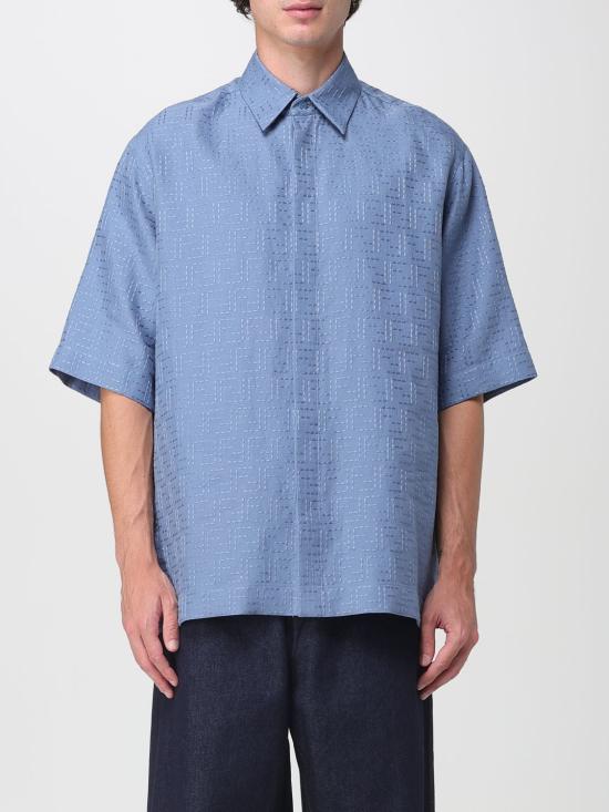 25FW 펜디 반팔 셔츠 FS1317AU6Y F0U6K Gnawed Blue