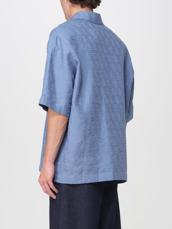 25FW 펜디 반팔 셔츠 FS1317AU6Y F0U6K Gnawed Blue - FENDI