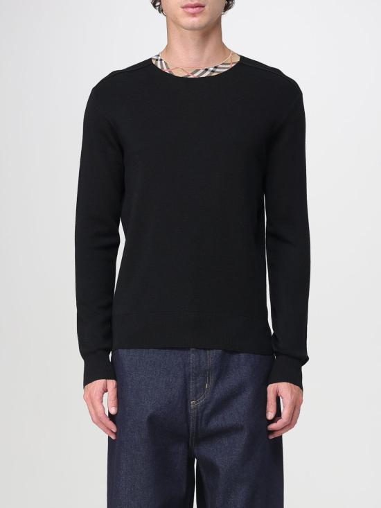 25FW 버버리 버버리 체크 트리밍 울 스웨터 8112148 Black