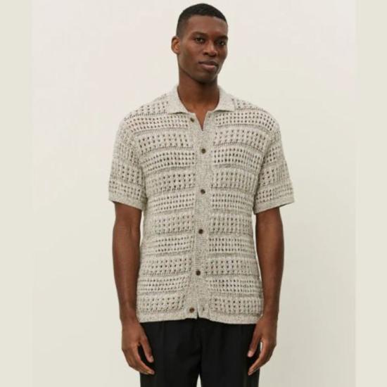  레듀 반팔 셔츠 레 두 엘빈 스트럭처 니트 SS 셔츠 라이트 샌드