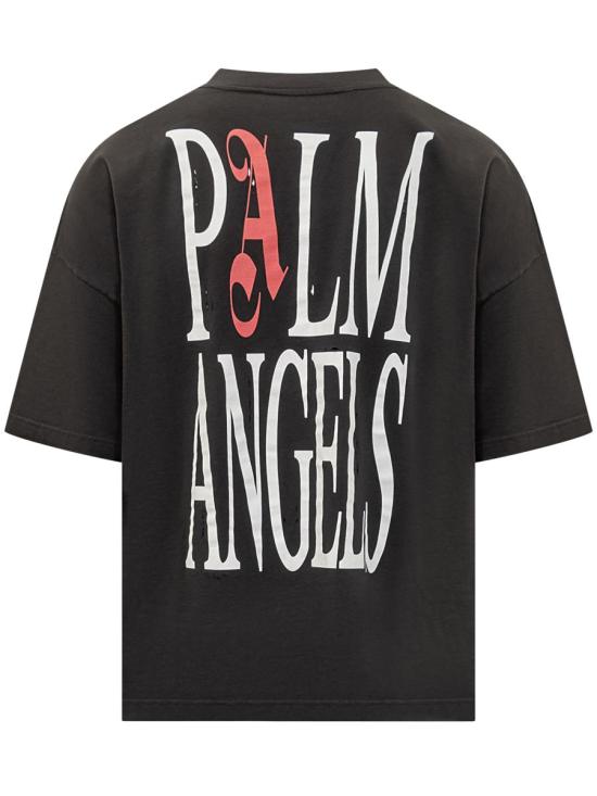 25FW 팜앤젤스 반팔 티셔츠 PMAA10DF25JER002 1084 Black - PALM ANGELS