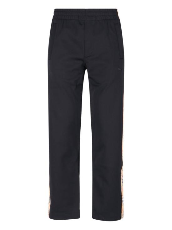25FW 버버리 체크 트리밍 코튼 블렌드 트랙 팬츠  8110564A1189 Black
