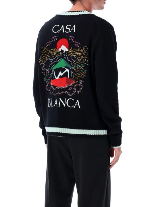 25FW 카사블랑카 가디건 MPF25KW100101 BLACK - CASABLANCA