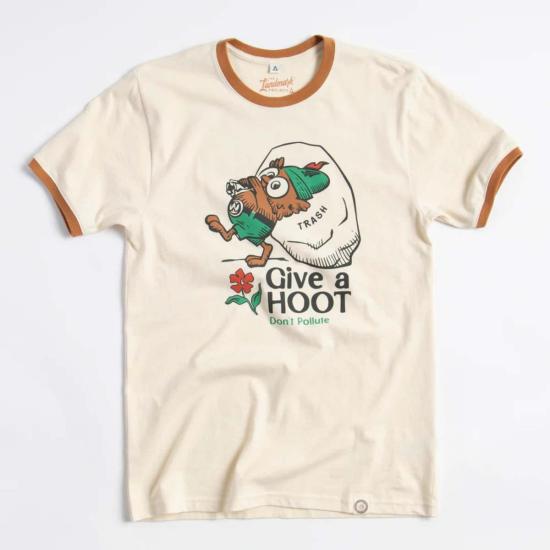  더 랜드마크 프로젝트 반팔 티셔츠 랜드마크 프로젝트 Give A Hoot Don't Pollute Ringer 티셔츠