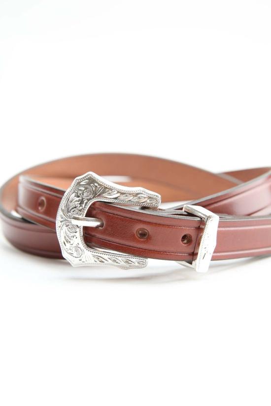  토리 레더 가죽 벨트 토리 가죽 3/4인치 일반 주름  (3피스 실버 버클 세트) - TORY LEATHER