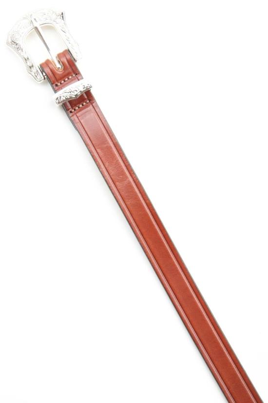  토리 레더 가죽 벨트 토리 가죽 3/4인치 일반 주름  (3피스 실버 버클 세트) - TORY LEATHER