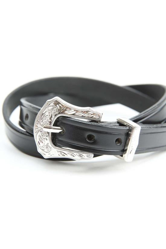  토리 레더 가죽 벨트 토리 가죽 3/4인치 일반 주름  (3피스 실버 버클 세트, 각인 포함) (2244) - TORY LEATHER