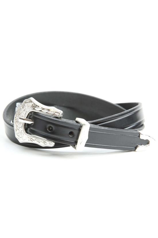  토리 레더 가죽 벨트 토리 가죽 3/4인치 일반 주름  (3피스 실버 버클 세트, 각인 포함) (2244)