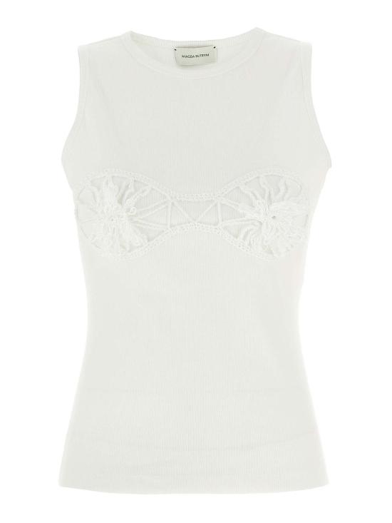 25SS 마그다뷰트림 민소매 티셔츠 145524WHITE White